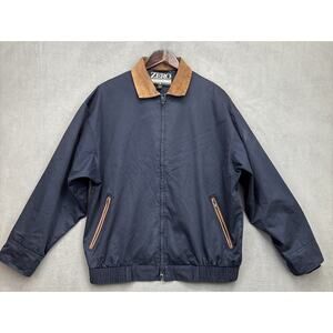 VTG Zero Restrictions Blue Full Zip Waterproof Foul Weather Bomber Made USA Sz L
